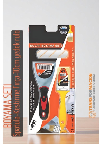 Boyama Seti - Spatula - Kestirme Fırça - 10CM Yedek Rulo 721856