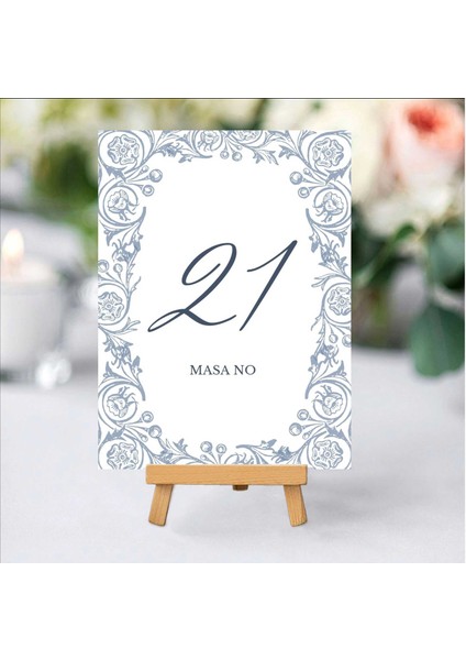 Blue Flower Masa Kartı