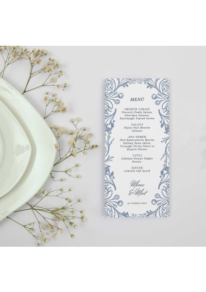 Blue Flower Menü Kartı