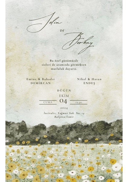 Güz Dıjıtal Düğün Davetiyesi