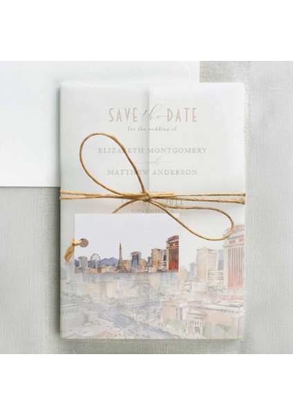 Country Şeffaf Zarflı Düğün Davetiyesi modelleri