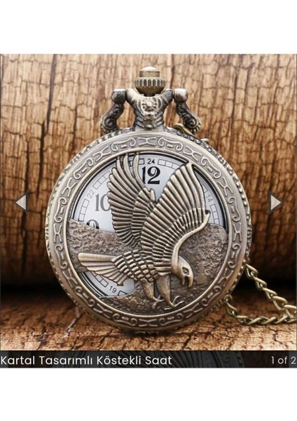 Şık Metal Kartal Temalı Köstekli Saat, Tarzınıza Uygun ve Dayanıklı Tasarım