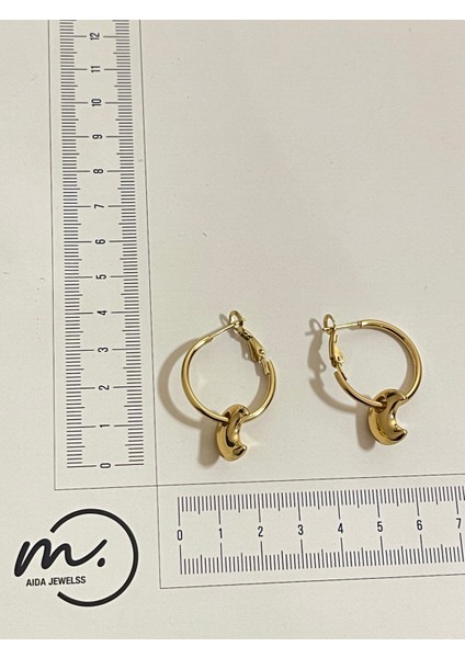 316 L Cerrahi Çelik Paslanmaz Kararmaz Ay Modeli Halka Çelik Küpe modelleri