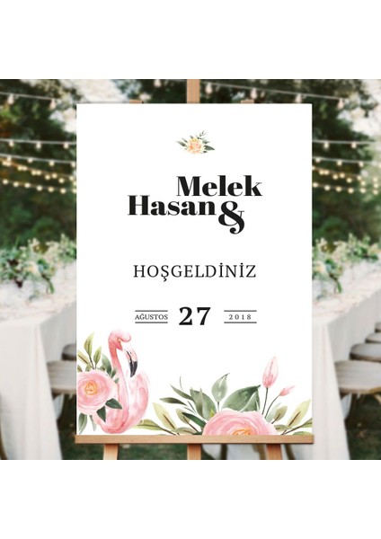 Pınk Düğün Salonu Karşılama Panosu
