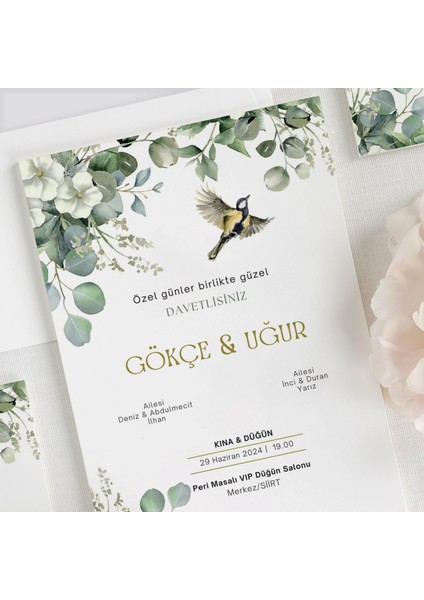 Natural Şeffaf Zarflı Düğün Davetiyesi fiyatları