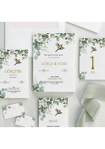 Natural Şeffaf Zarflı Düğün Davetiyesi modelleri