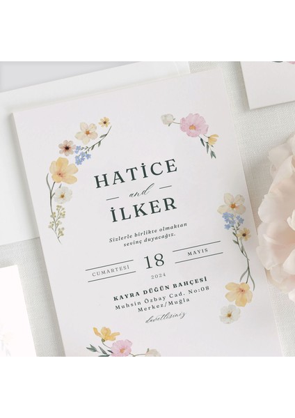 Yaz Şeffaf Zarflı Düğün Davetiyesi fiyatları