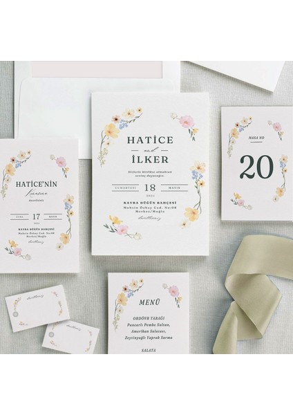 Yaz Şeffaf Zarflı Düğün Davetiyesi modelleri