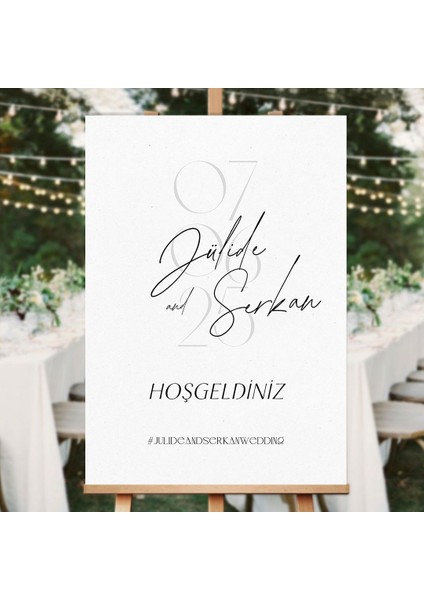 Mınımal Düğün Salonu Karşılama Panosu