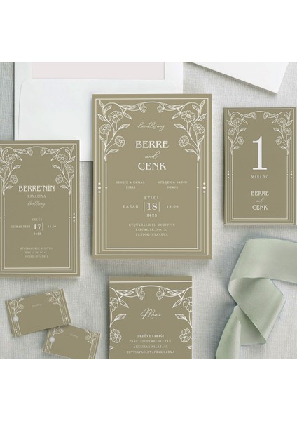 Tımless Elegance Şeffaf Zarflı Düğün Davetiyesi modelleri