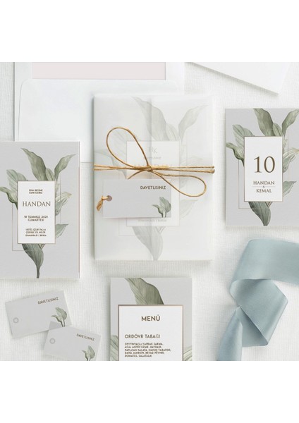 Trend Şeffaf Zarflı Düğün Davetiyesi