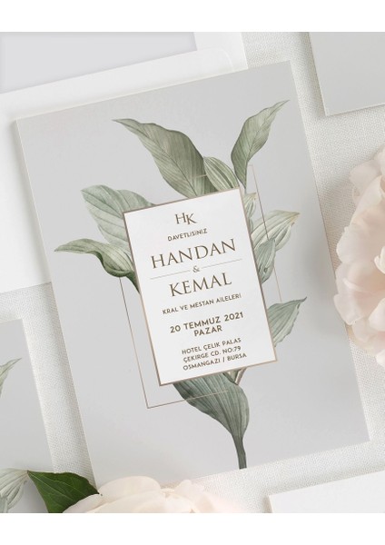 Trend Şeffaf Zarflı Düğün Davetiyesi modelleri