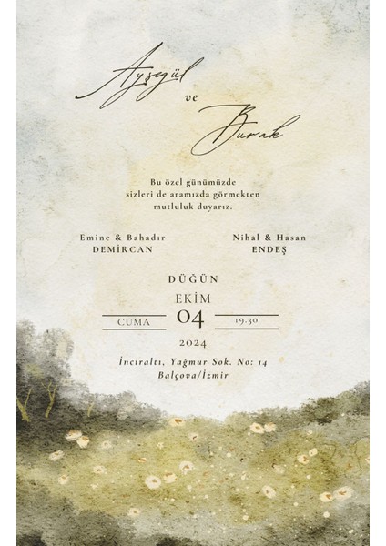 Sonbahar Dıjıtal Düğün Davetiyesi
