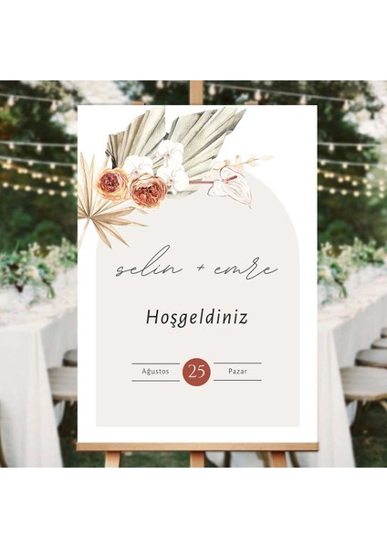 Özgün Düğün Salonu Karşılama Panosu