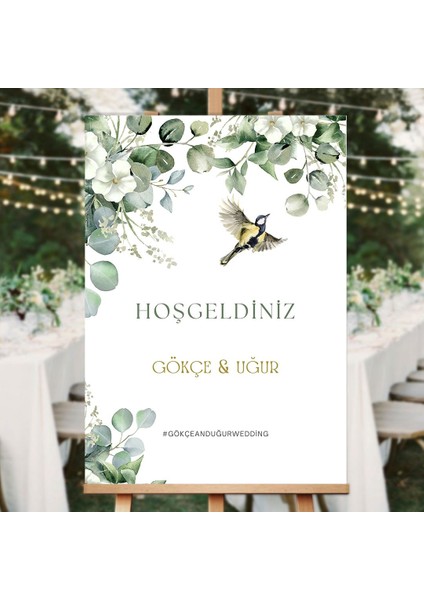 Natural Akasya Düğün Salonu Karşılama Panosu