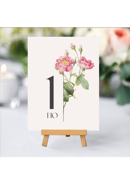 Gül Zarafetı Masa Kartı