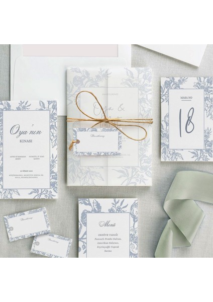 Cool Şeffaf Zarflı Düğün Davetiyesi