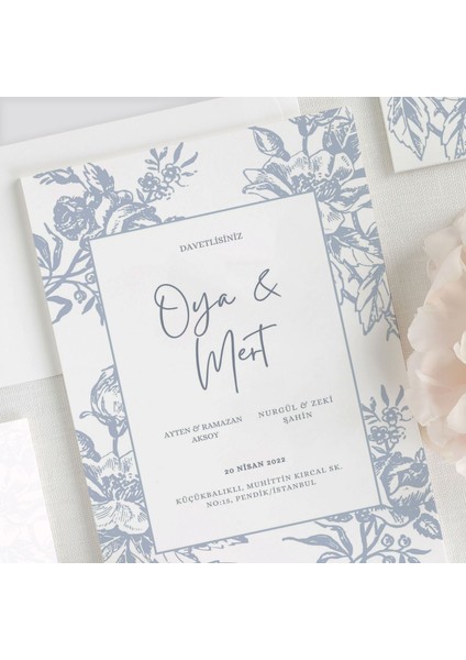 Cool Şeffaf Zarflı Düğün Davetiyesi fiyatları