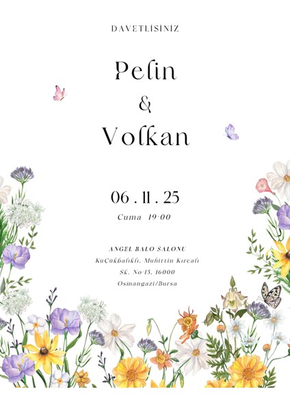 Tımless Dıjıtal Düğün Davetiyesi