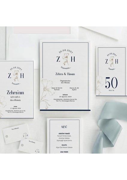 Elegant Şeffaf Zarflı Düğün Davetiyesi modelleri