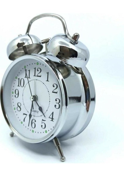 Beyaz Klasik Pilli Masa Saati, Alarm, Nostalji, Dekoratif, 17 cm fiyatları