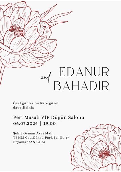 Sakura Dıjıtal Düğün Davetiyesi