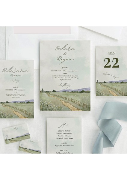 Serenıty Şeffaf Zarflı Düğün Davetiyesi modelleri