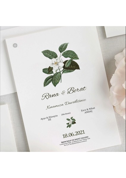 Hayal Zarfsız Isimlikli Düğün Davetiyesi