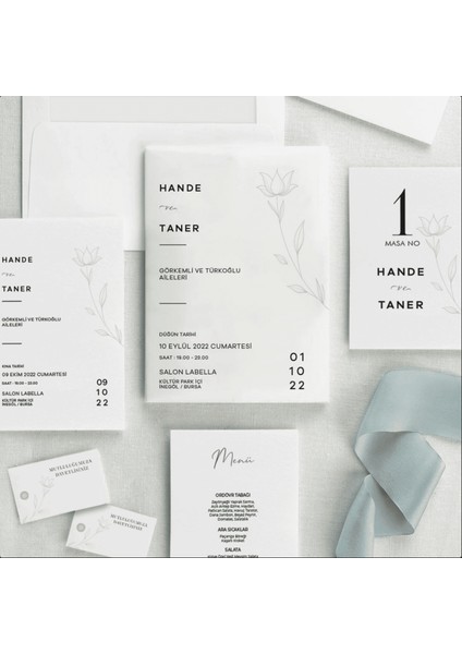 Leylak Zarfsız Düğün Davetiyesi fiyatları