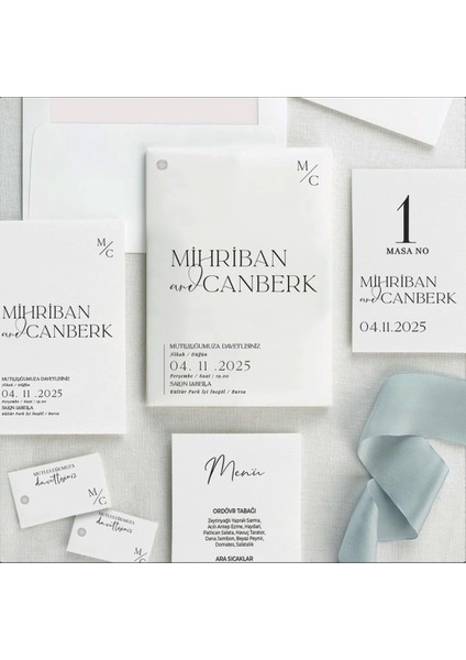 Swan Zarfsız Isimlikli Düğün Davetiyesi fiyatları