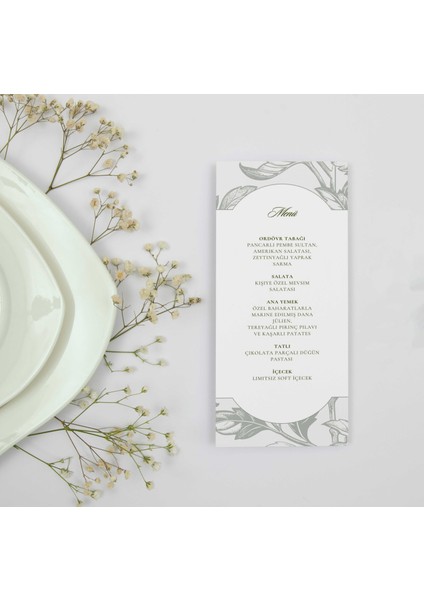 Mint Flower Menü Kartı