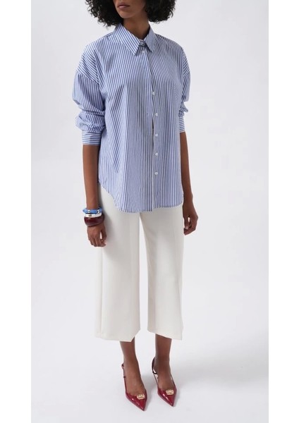 Çizgili Basic Gömlek modelleri