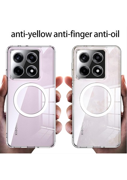 Xiaomi Mi 14T Uyumlu Köşe Korumalı Darbe Emici Sert Sararmaz Şeffaf Magsafe Kılıf modelleri