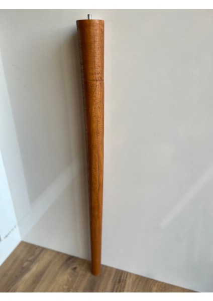 70 cm Açık Meşe Konik Ahşap Masa Ayağı – 1 Adet | 5,5 cm Üst Çap | Bağlantı Aparatlı | Doğal Ahşap | Masa, Bank, Sehpa Uyumlu