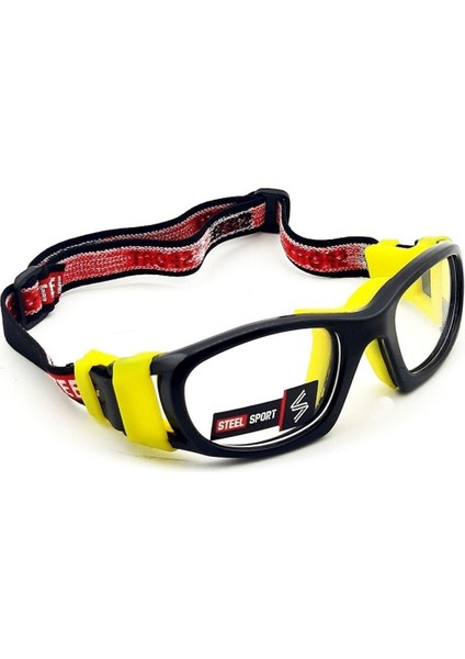 Siyah ve Sarı Iç Pedli Sporcu Gözlüğü, 14 Yaşa Kadar Uygun ve Numaralı Kullanım