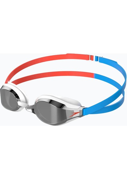 Aynalı Yüzücü Gözlüğü, Mavi Kırmızı- Beyaz, Hızlı ve Konforlu Kullanım