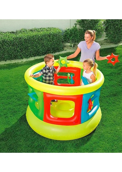Şişme Trambolin, Eğlence Parkı - Şişme Oyun Havuzu (152CM) / Inflatable Bouncer Jumping Trampoline 3 - 6 Years Kids