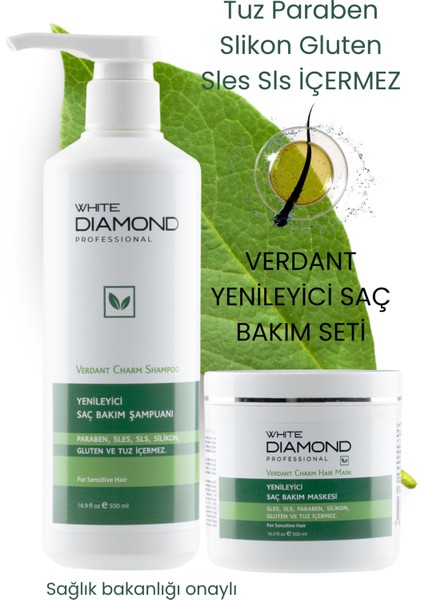 Yenileyici Saç Bakım Şampuanı 500 ml Saç Maskesi 500 ml Tuz,paraben,gluten,silikon,sles,sls Içermez
