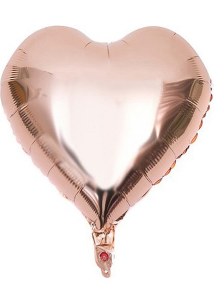 18 Inç Kalp Şeklinde Rose Gold Folyo Balon – Romantik ve Şık Parti Süsü fırsatları