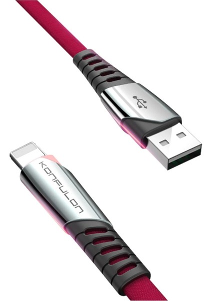 DC17 Lightning Kablo iphone Uyumlu 1m 2.4A - Kırmızı