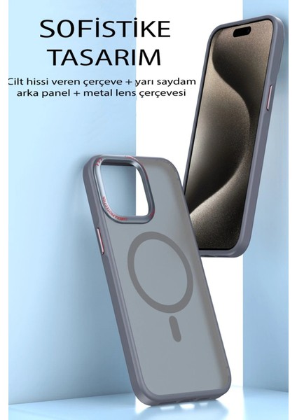 iPhone 15 Pro Kılıf Radyant Magsafe Kapak - Titan Gri