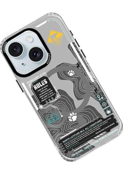 iPhone 15 Map Magsafe Kapak - Snowfield