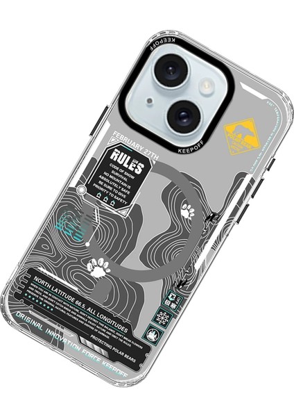 iPhone 15 Map Magsafe Kapak - Snowfield