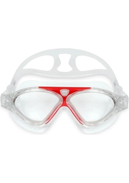 Şeffaf ve Kırmızı Silikon Antifog Yüzücü Gözlüğü, Konfor ve Netlik Sağlar