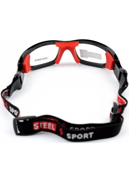 Metalik Siyah ve Kırmızı Pedlerle Sporcu Gözlüğü, Numaralı ve Unisex modelleri
