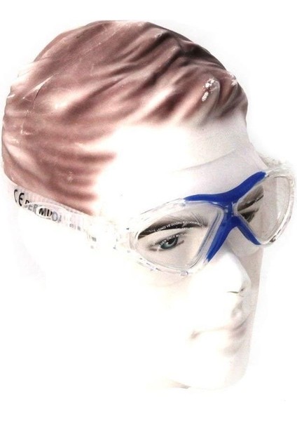Şeffaf ve Mavi Silikon Antifog Yüzücü Gözlüğü, Konforlu ve Net Görüş Sağlar