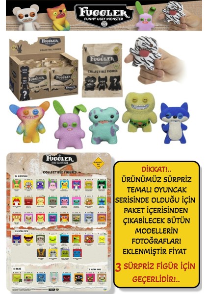 3 Adet Fuggler Koleksiyon Sürpriz Figür - 6 cm - 3 Adet