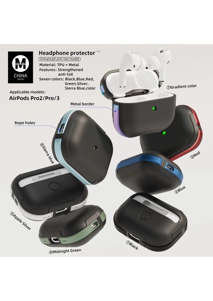Airpods Pro 2 (2.nesil) Mo-A8 Armor Kılıf - Kırmızı