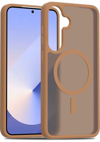Samsung Galaxy S25 Jota Magsafe Kapak - Kahverengi