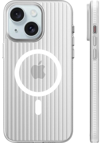 iPhone 15 Line Magsafe Kapak - Beyaz